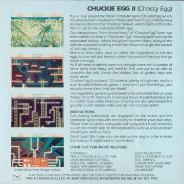 Chuckie Egg II box cover back